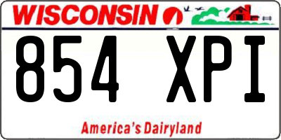 WI license plate 854XPI