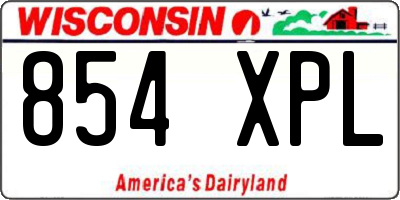 WI license plate 854XPL