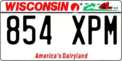 WI license plate 854XPM