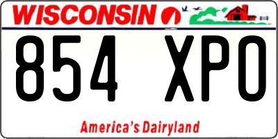 WI license plate 854XPO