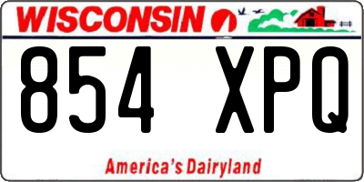 WI license plate 854XPQ