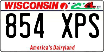 WI license plate 854XPS