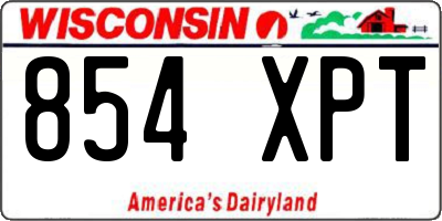 WI license plate 854XPT