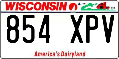 WI license plate 854XPV