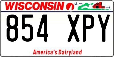 WI license plate 854XPY