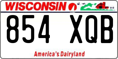 WI license plate 854XQB