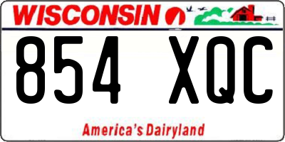 WI license plate 854XQC