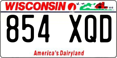 WI license plate 854XQD