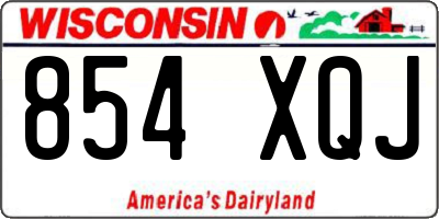 WI license plate 854XQJ