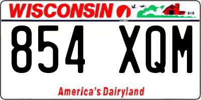 WI license plate 854XQM