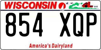 WI license plate 854XQP