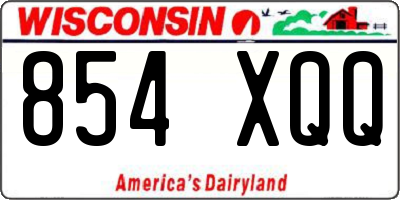 WI license plate 854XQQ