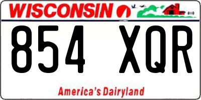 WI license plate 854XQR