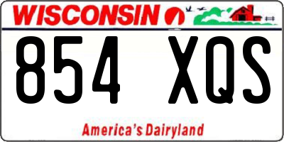 WI license plate 854XQS