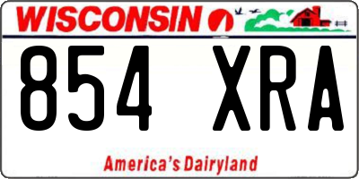 WI license plate 854XRA