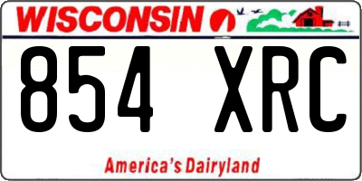 WI license plate 854XRC