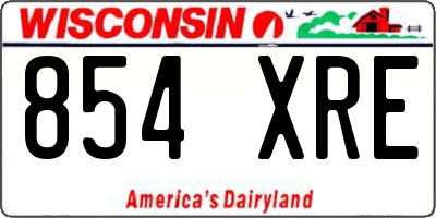WI license plate 854XRE
