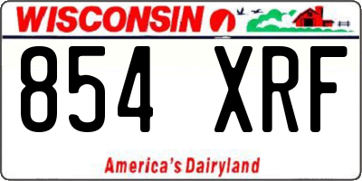 WI license plate 854XRF