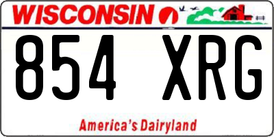 WI license plate 854XRG