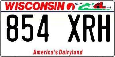WI license plate 854XRH
