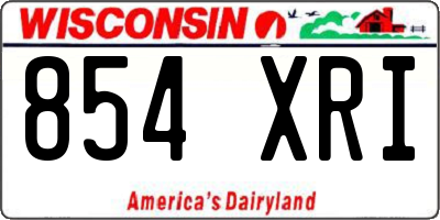 WI license plate 854XRI