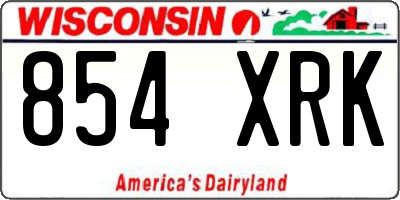 WI license plate 854XRK