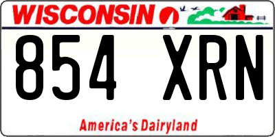 WI license plate 854XRN