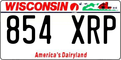 WI license plate 854XRP
