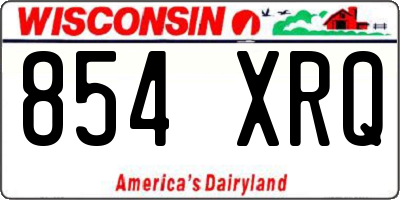 WI license plate 854XRQ