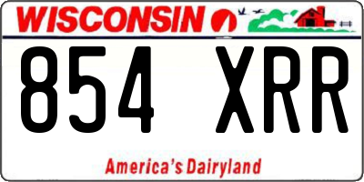 WI license plate 854XRR