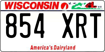 WI license plate 854XRT