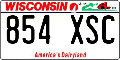 WI license plate 854XSC