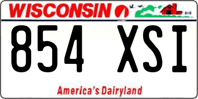 WI license plate 854XSI