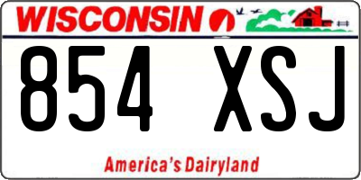 WI license plate 854XSJ