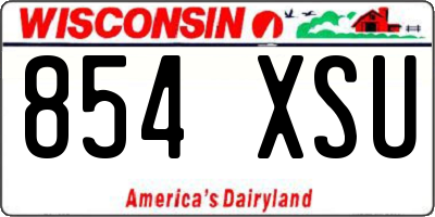 WI license plate 854XSU