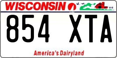 WI license plate 854XTA