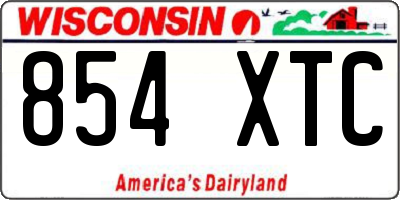 WI license plate 854XTC