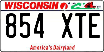 WI license plate 854XTE