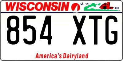 WI license plate 854XTG