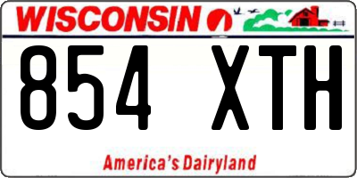 WI license plate 854XTH