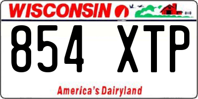 WI license plate 854XTP