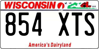 WI license plate 854XTS