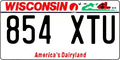 WI license plate 854XTU