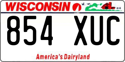 WI license plate 854XUC