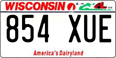 WI license plate 854XUE