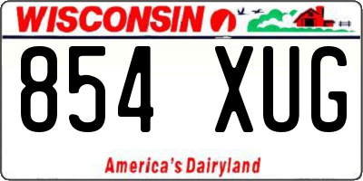 WI license plate 854XUG