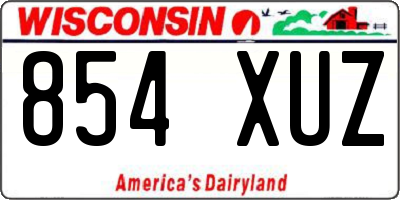 WI license plate 854XUZ