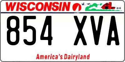 WI license plate 854XVA