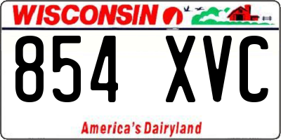 WI license plate 854XVC