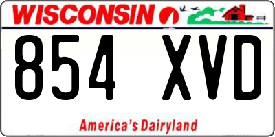 WI license plate 854XVD